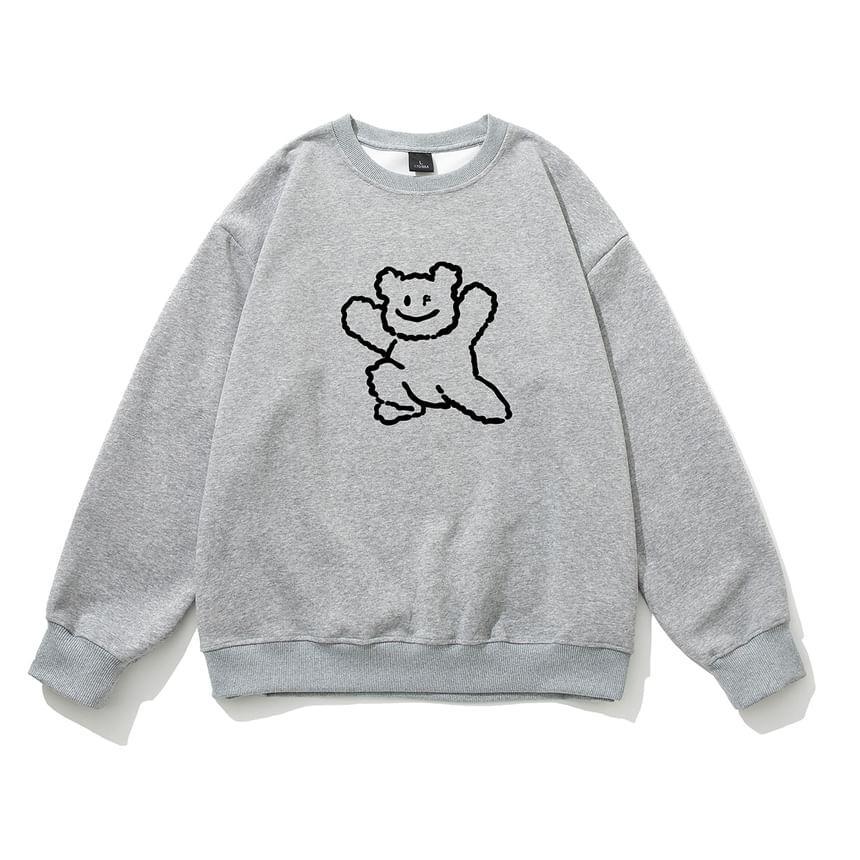 Crew Neck Cartoon Print Sweatshirt Product Image