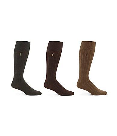 Polo Ralph Lauren Ribbed Over-the-Calf Socks 3-Pack Product Image