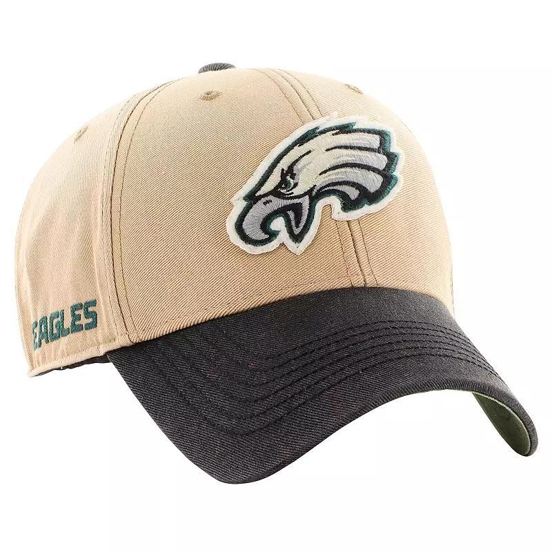 Mens 47 Khaki/Black Philadelphia Eagles Dusted Sedgwick MVP Adjustable Hat Product Image