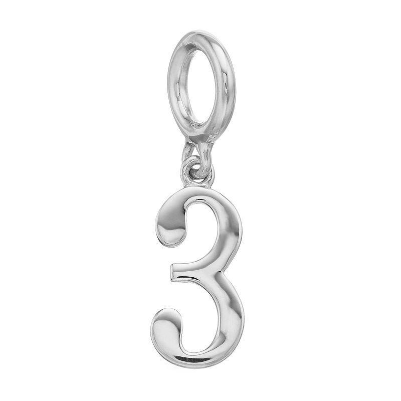 Lavish by TJM Sterling Silver Number Charm, Womens, Sterling 8 Product Image