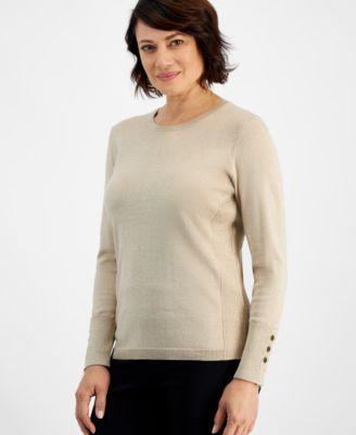 Jm Collection Womens Lurex Shine Crewneck Sweater, Created for Macys Product Image