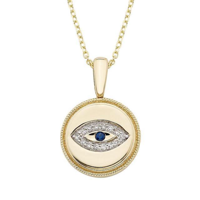 Its Personal 14k Gold Diamond Accent Evil Eye Signet Pendant, Womens, White Product Image