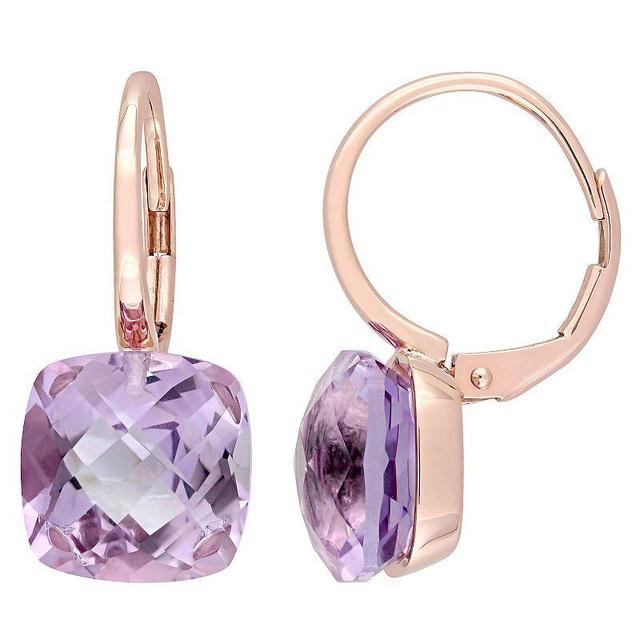 Stella Grace 14k Rose Gold Rose De France Amethyst Leverback Earrings, Womens, 14k Rsgold Product Image