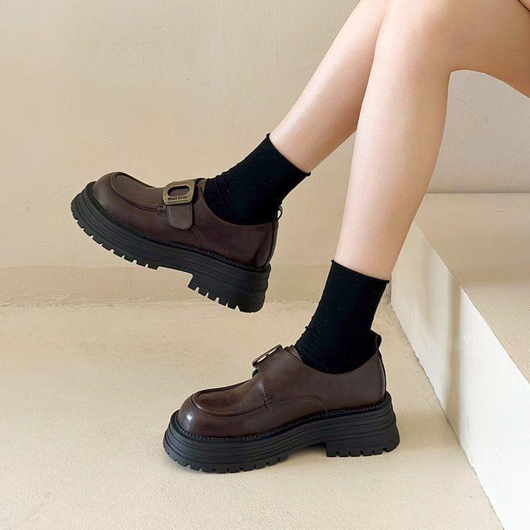 Faux Leather Platform Loafers product image