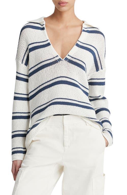 Vince Variegated Stripe Cotton Sweater Product Image