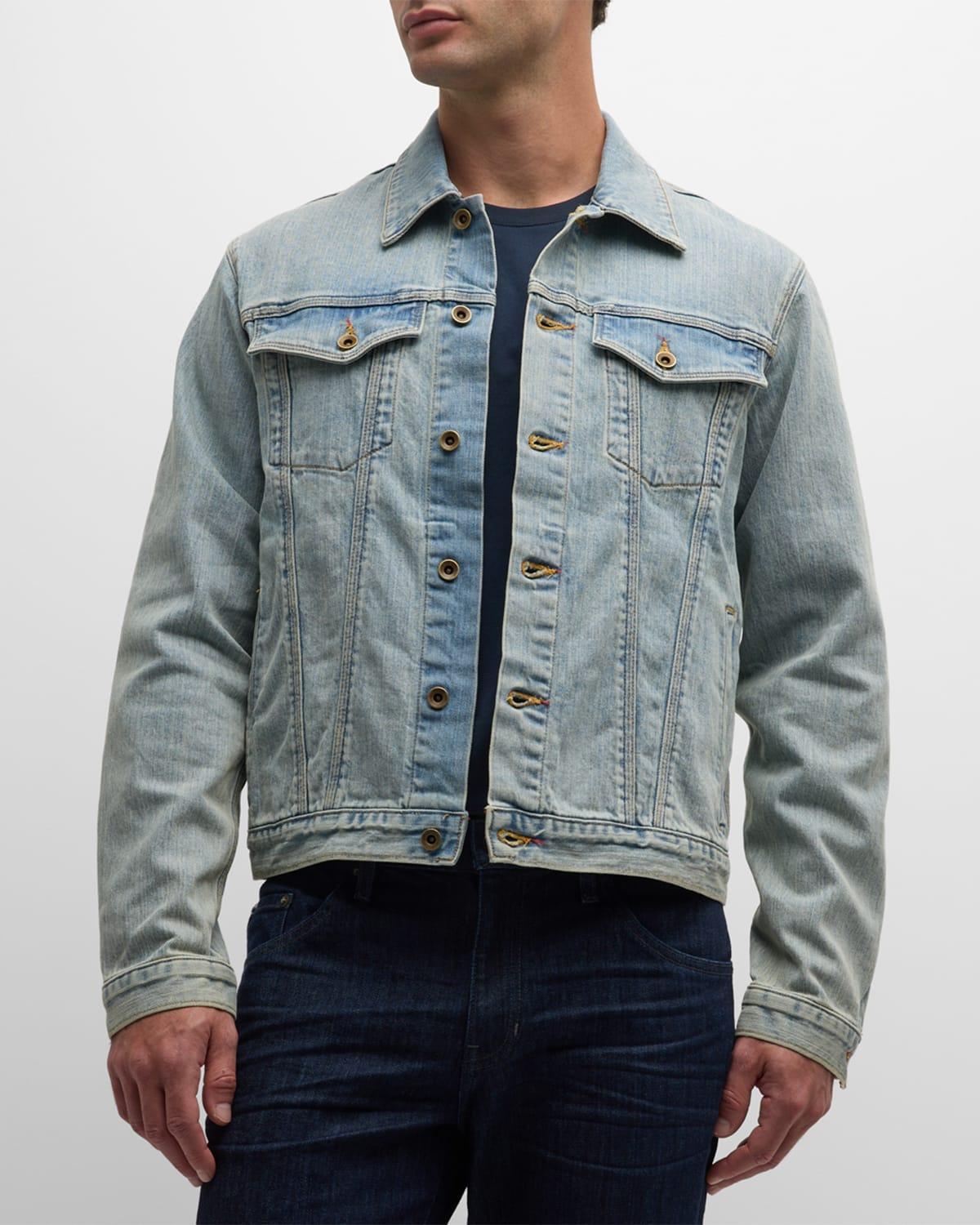 Mens Light-Wash Denim Jacket Product Image