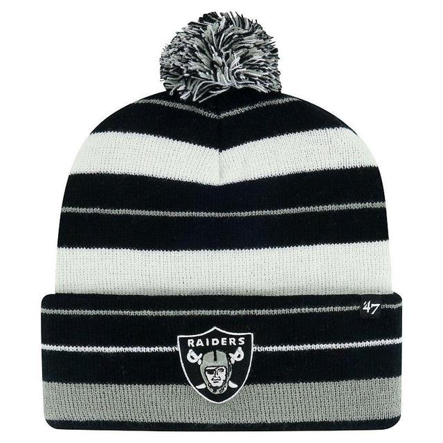 Womens 47 Black Las Vegas Raiders Powerline Cuffed Knit Hat with Pom Product Image