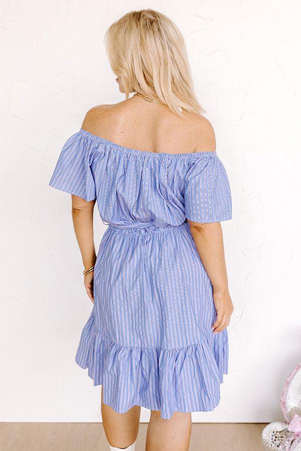 Simply Supreme Stripe Dress In Sky Blue Curves Product Image