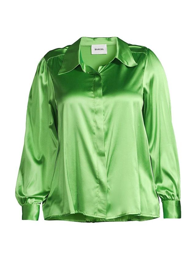 Womens Silk Spread-Collar Blouse Product Image