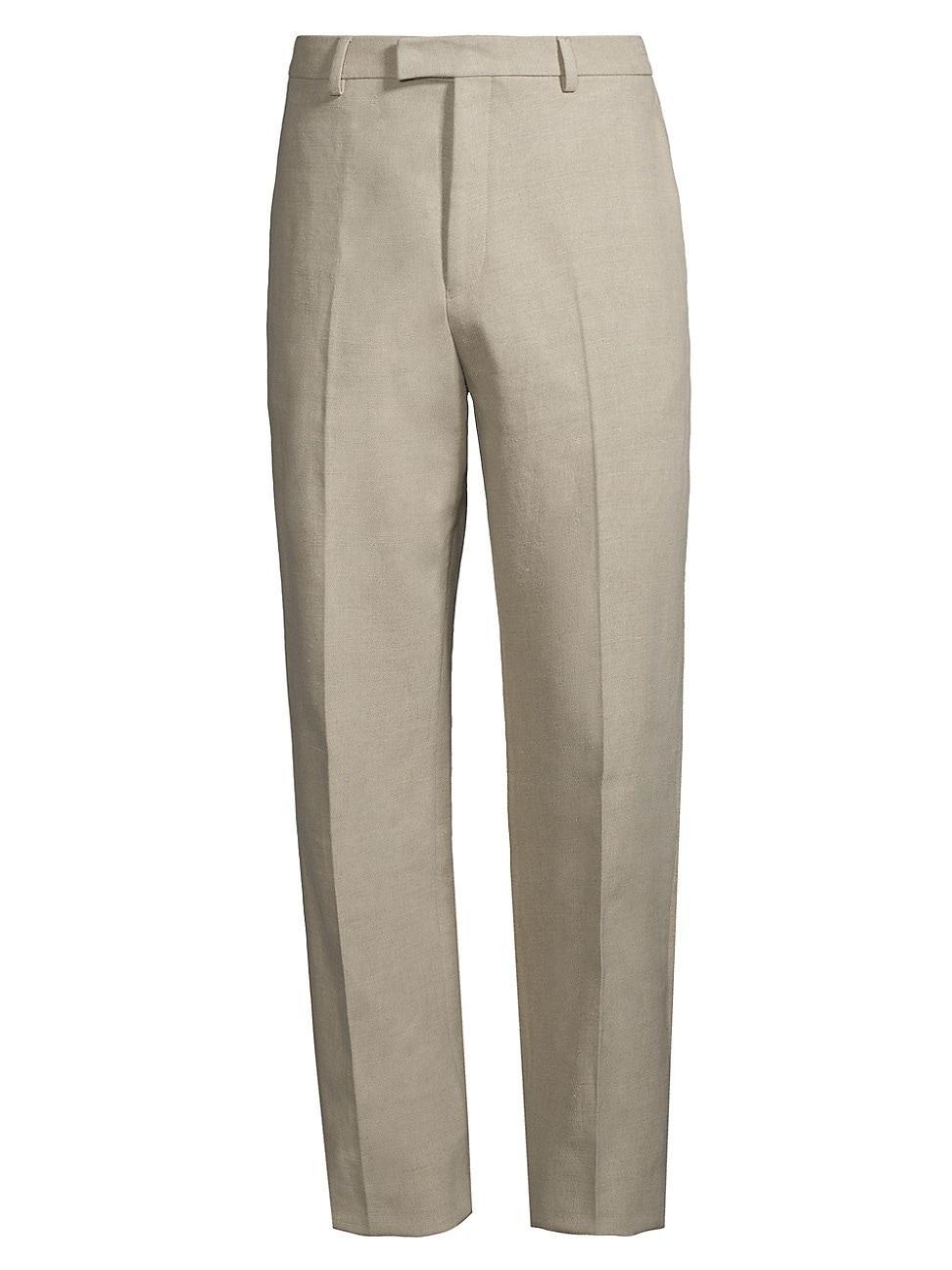 Mens Linen Crease-Front Pants Product Image