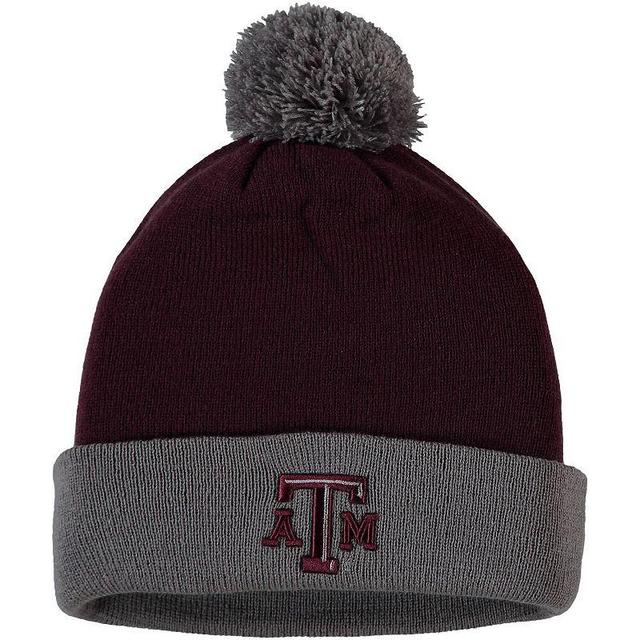 Mens Top of the World Maroon/Gray Texas A&M Aggies Core 2-Tone Cuffed Knit Hat with Pom Product Image