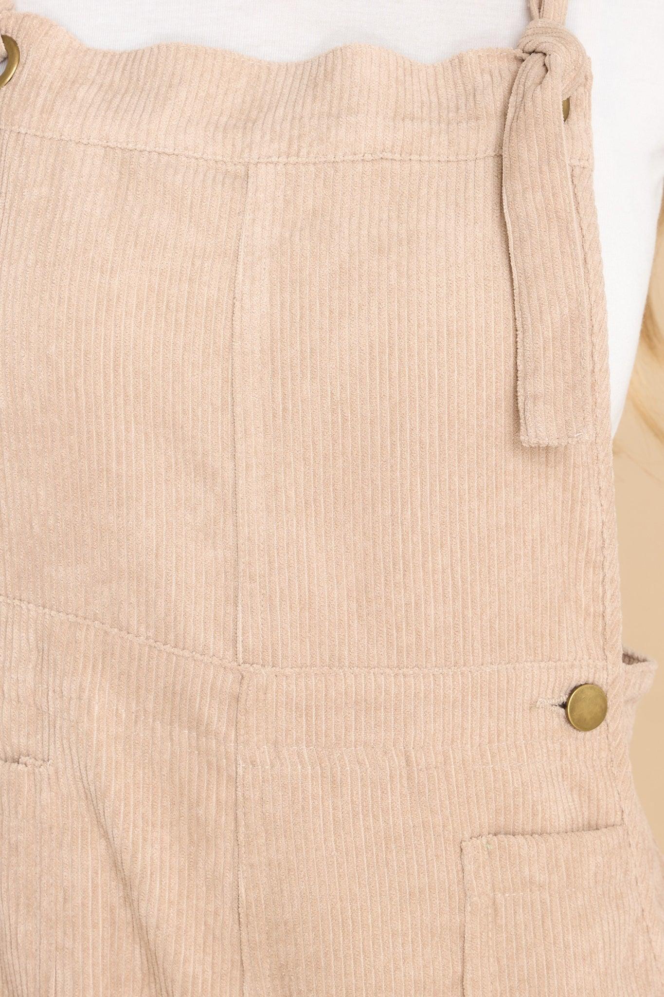 Stay Kind Beige Corduroy Overalls Product Image