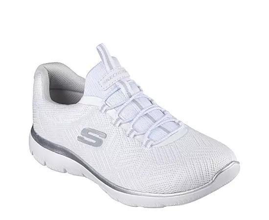 Skechers Womens Summit-Artistry Chic Wide Casual Sneakers from Finish Line - White Product Image