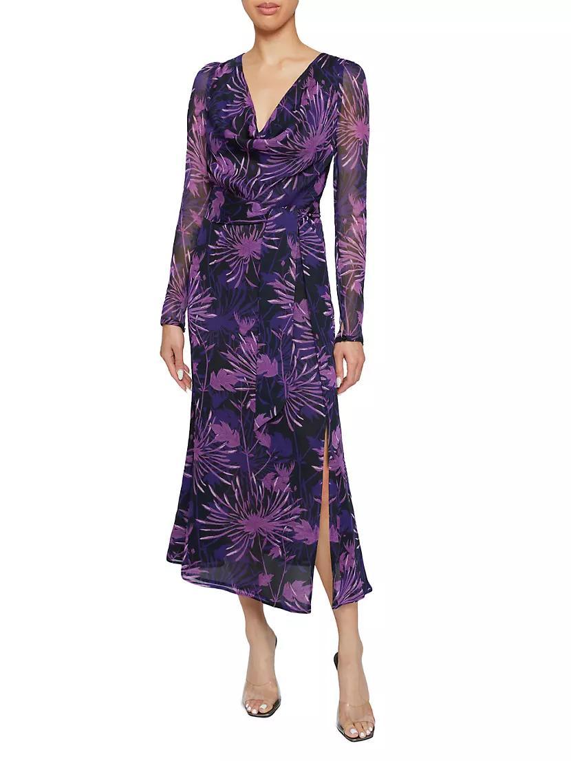 Floral Cowlneck Midi-Dress Product Image