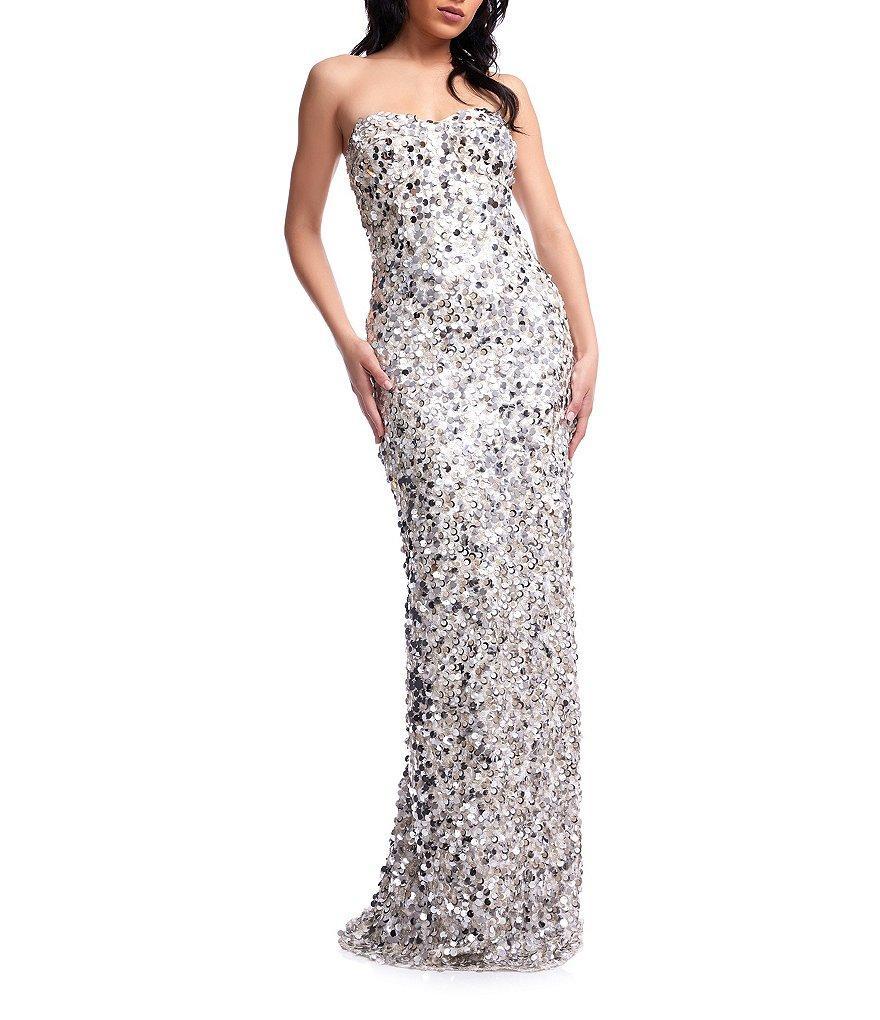 Dress the Population Vada Sequin Strapless Sweetheart Neck Sleeveless Sheath Dress product image