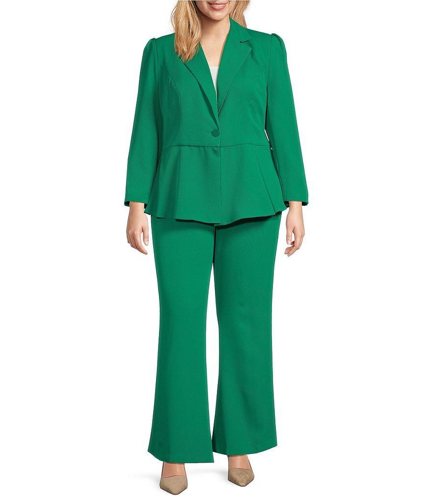 John Meyer Plus Size 2-Piece Peplum Jacket and Flared Pant Set Product Image