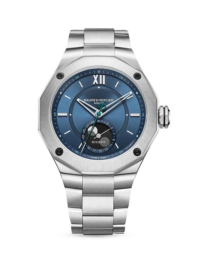 Mens Riviera Stainless Steel Moon-Phase Watch Product Image