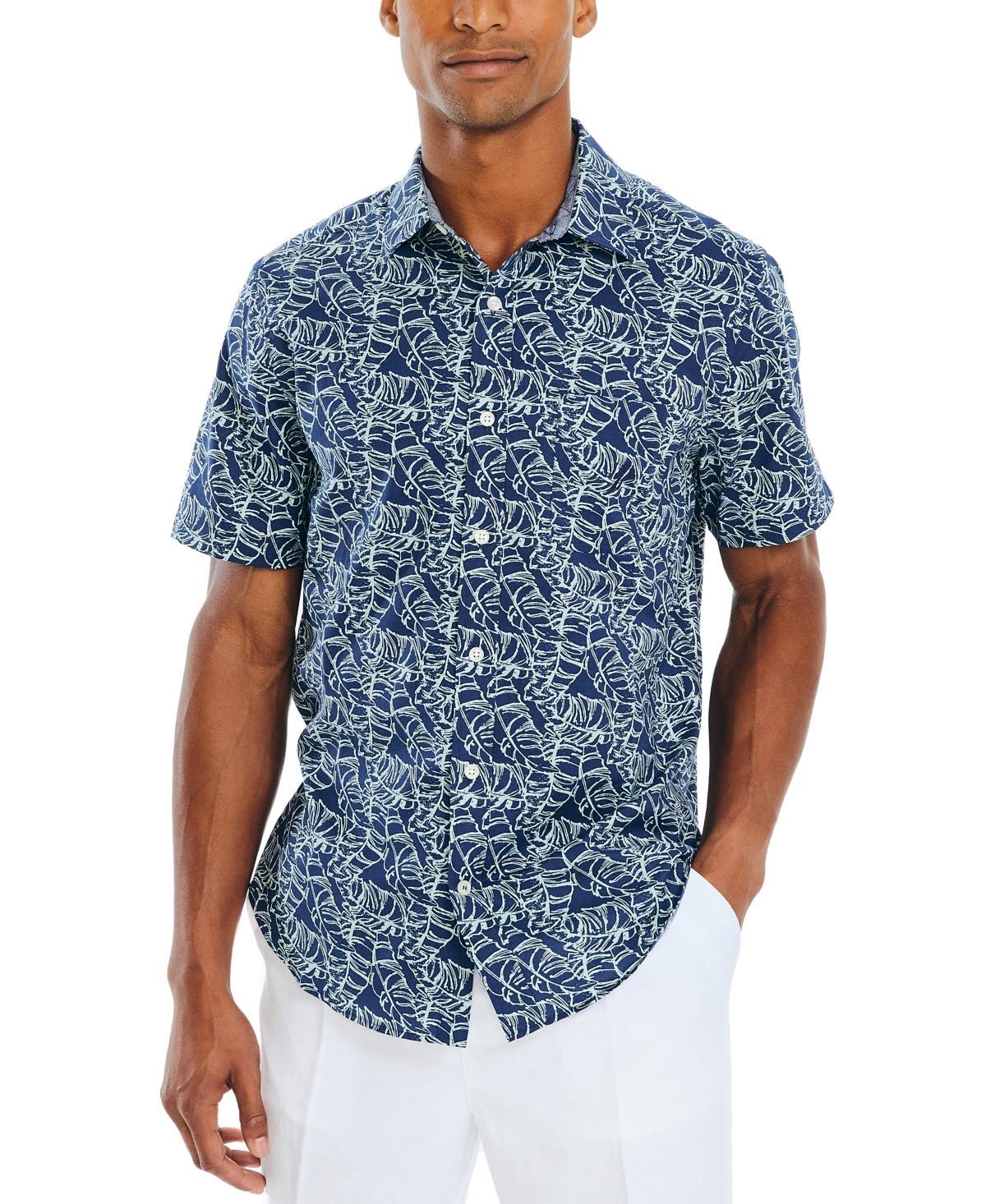 Nautica Mens Palm Print Short-Sleeve Button-Up Shirt Product Image