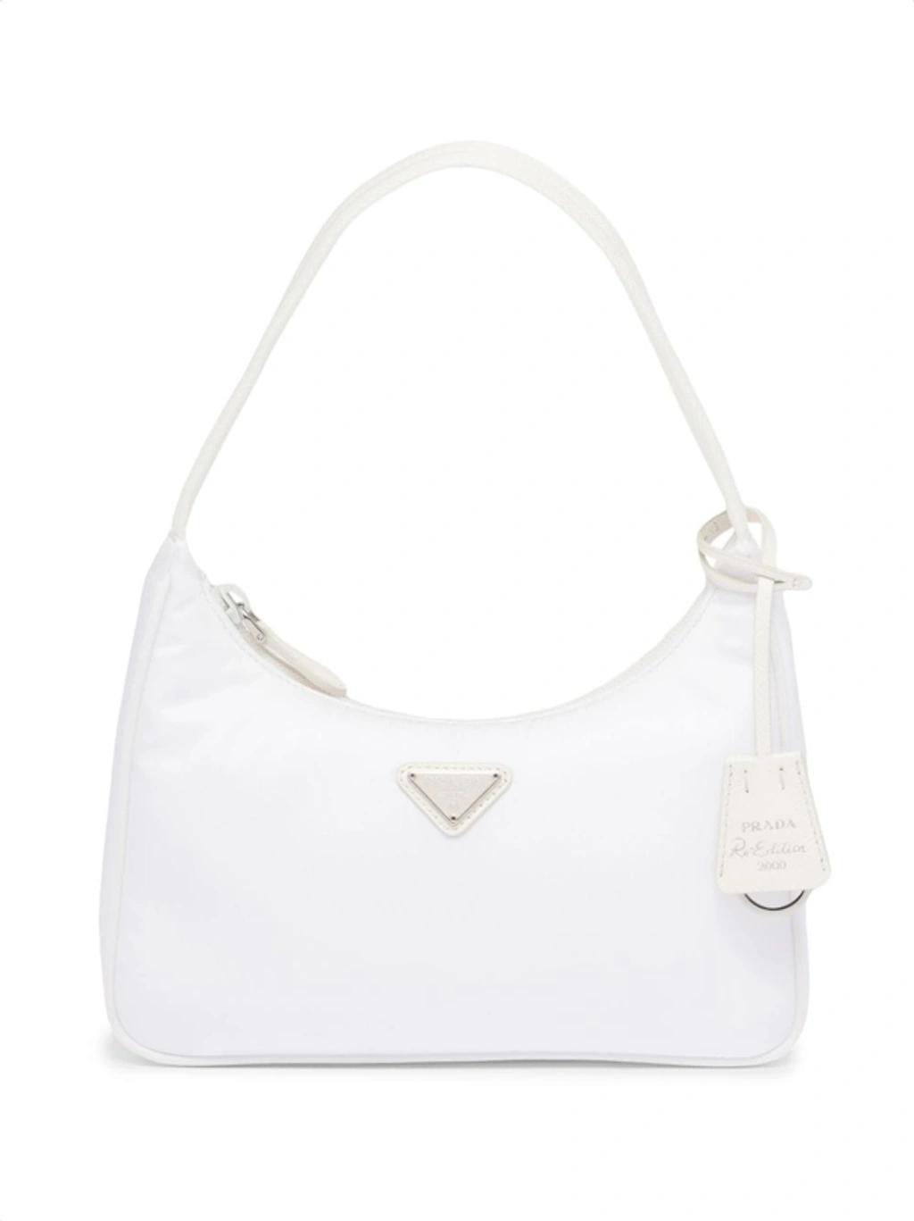 PRADA Logo-plaque Mini Bag In White Product Image