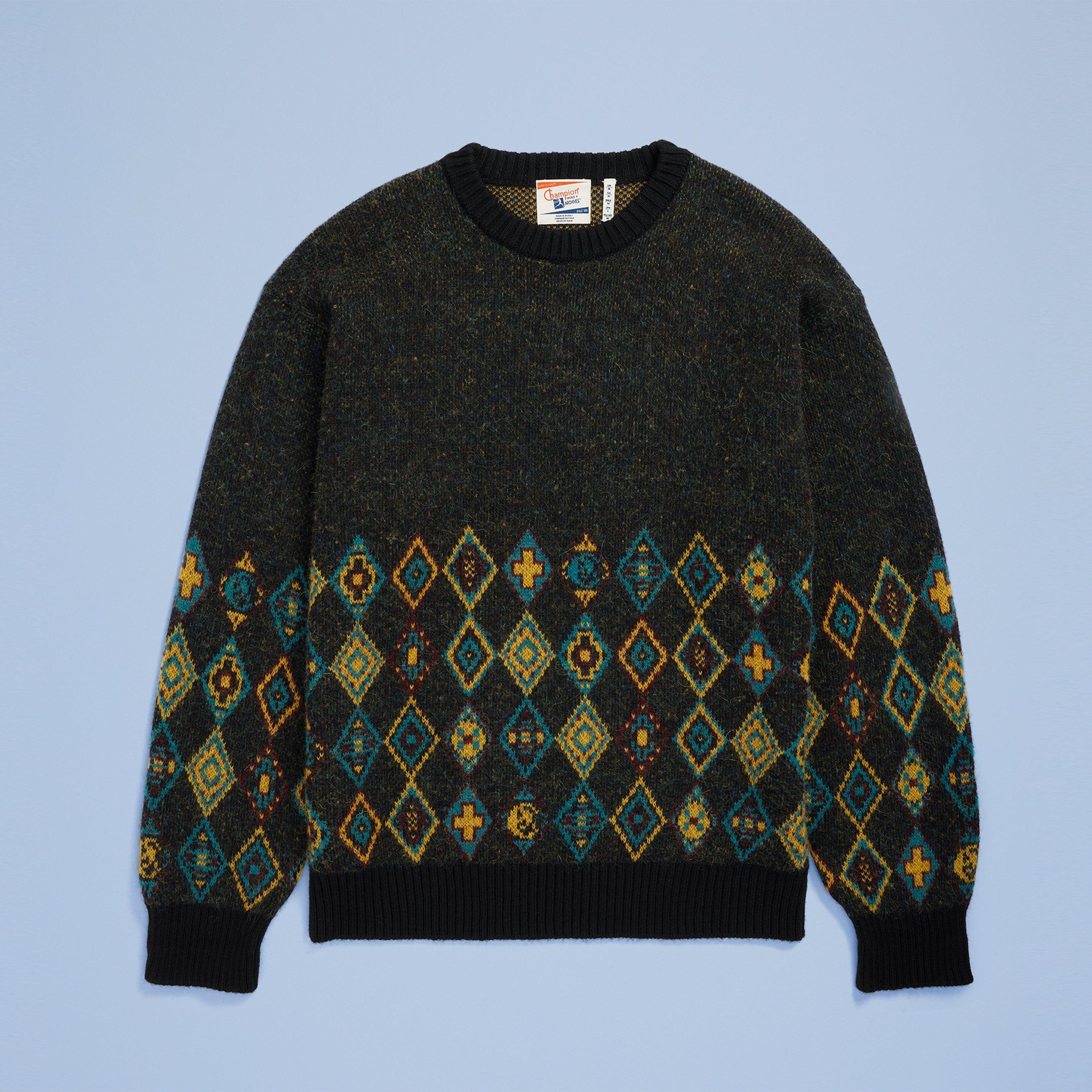 Mens Champion Pullover Sweater, Marrakesh Black L Product Image