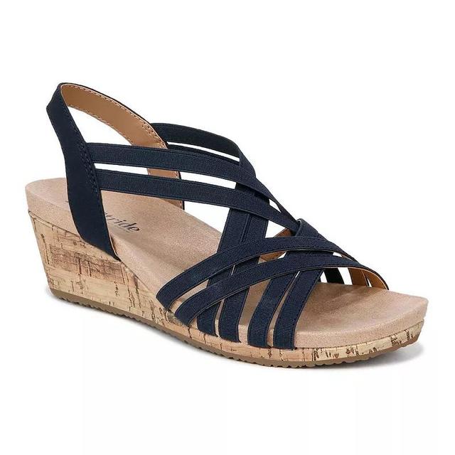 LifeStride Mallory Womens Strappy Wedges Lux Blue Product Image