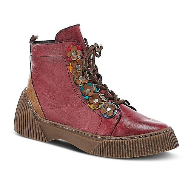 Spring Step Yeba Womens Leather Ankle Boots Red Product Image