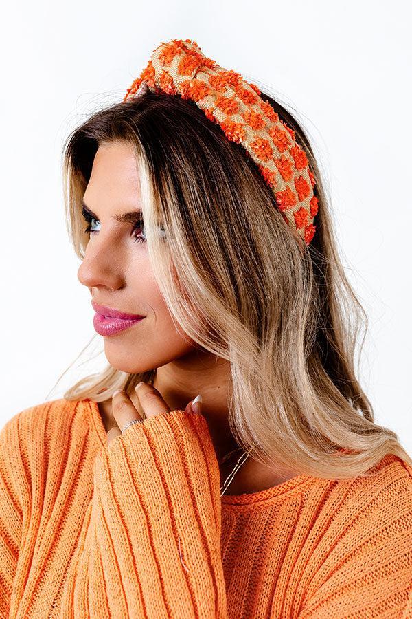 Tropical Waters Raffia Headband In Coral Product Image