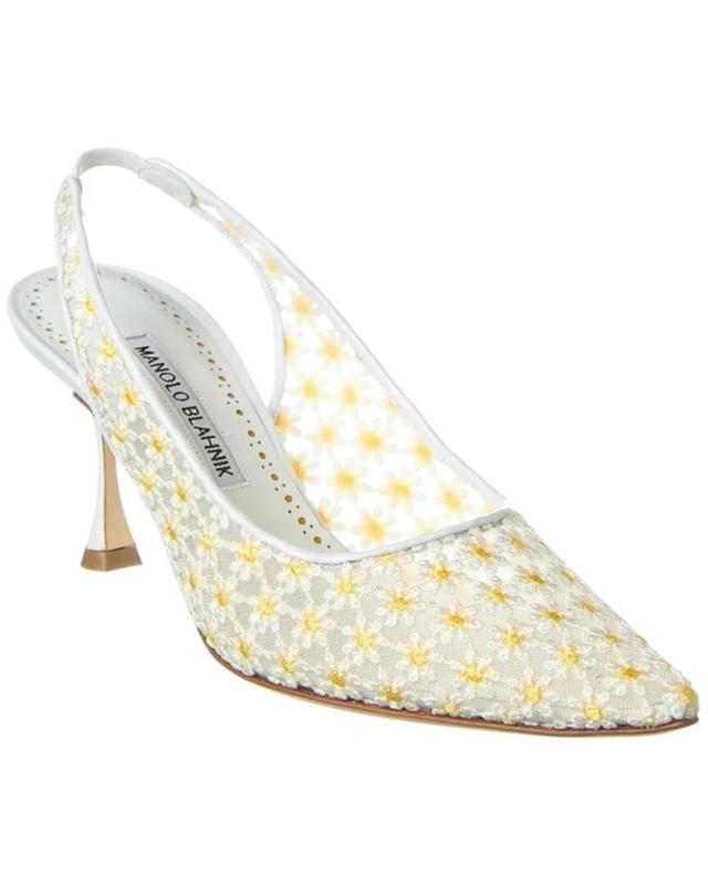 Margolina 70 Lace Pump In Woven White Product Image