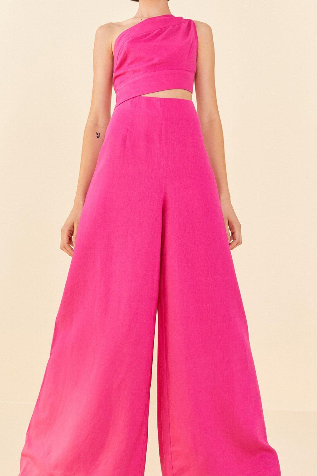 Pink One Shoulder Jumpsuit Product Image