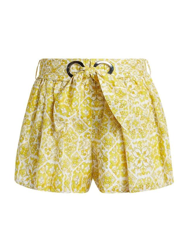 Womens Allie Floral Cotton-Blend Shorts Product Image