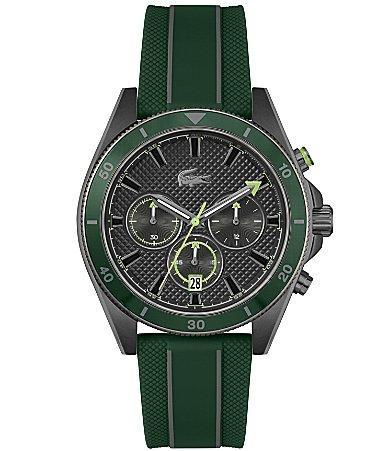 Lacoste Mens Manisail Chronograph Green Silicone Strap Watch Product Image