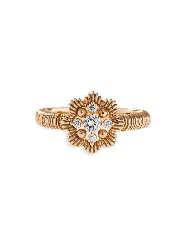 Womens Lace Flower 18K Yellow Gold & Latitude Lab-Grown Diamond Small Ring Product Image