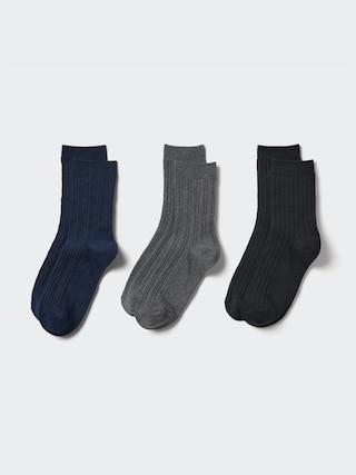 Womens Crew Cable Socks (3 Pairs) Navy US W 7.5-10 UNIQLO US Product Image