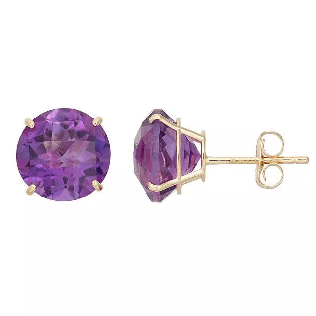 Amethyst 10k Gold Stud Earrings, Womens, Purple Product Image