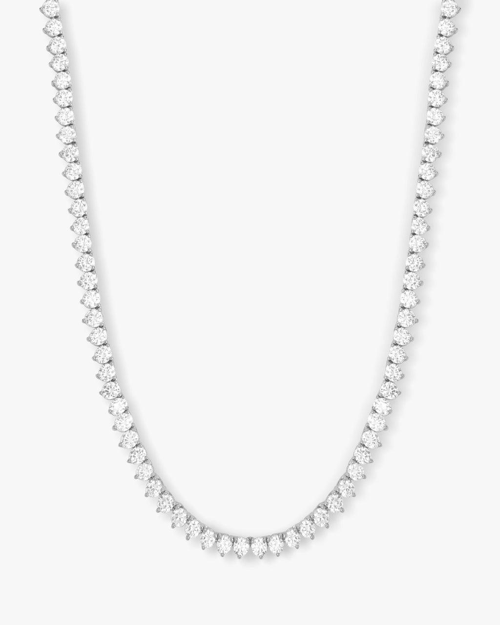 Mama Not Your Basic Tennis Necklace 16" - Silver|White Diamondettes Product Image