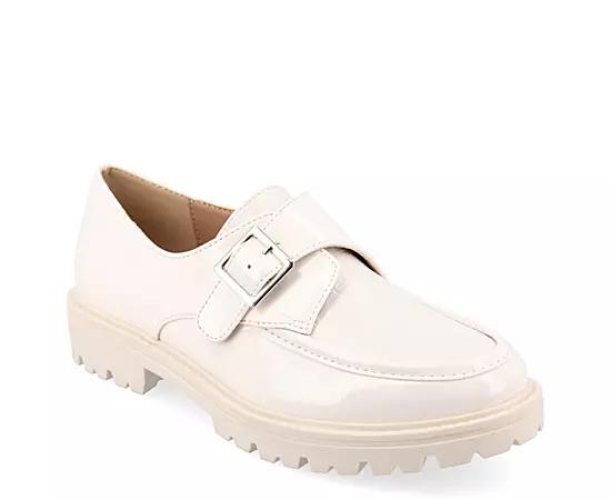 Womens Journee Collection Tru Comfort Foam Azula Slip On Almond Toe Loafer Flats Ivory Product Image