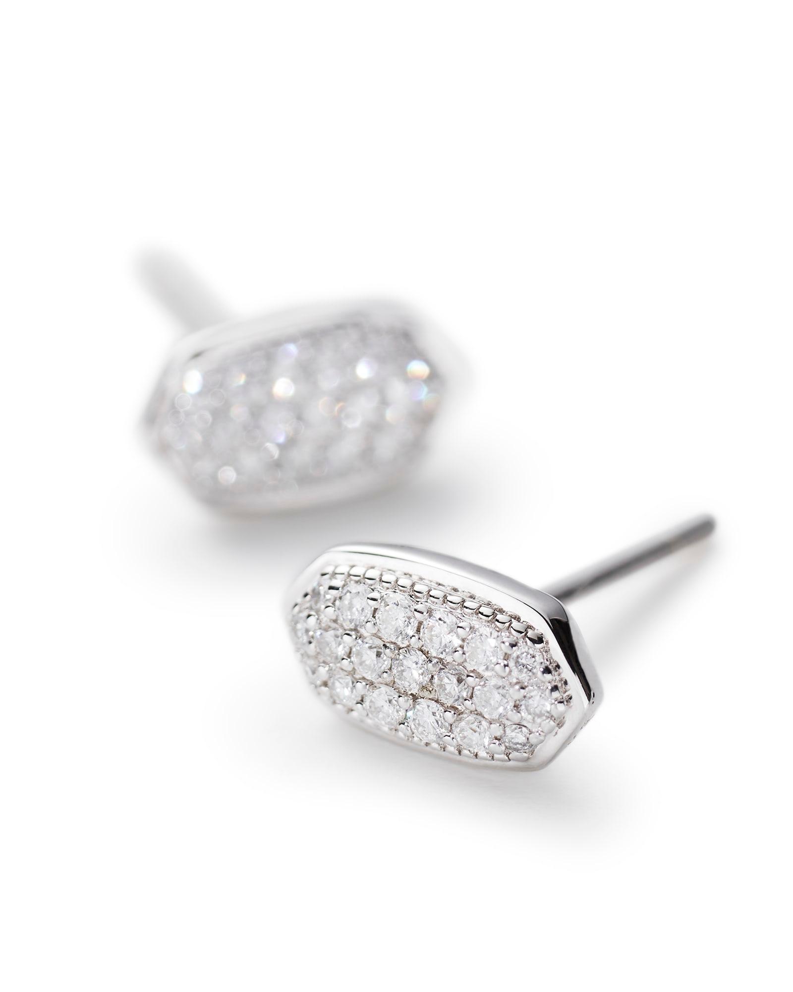 Amelee Earrings in Pave Diamond and 14k Rose Gold Product Image