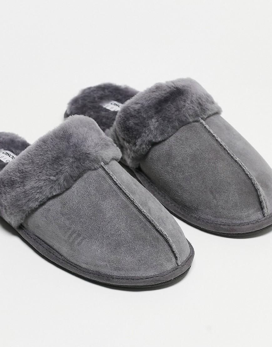 ASOS DESIGN premium sheepskin slippers Product Image