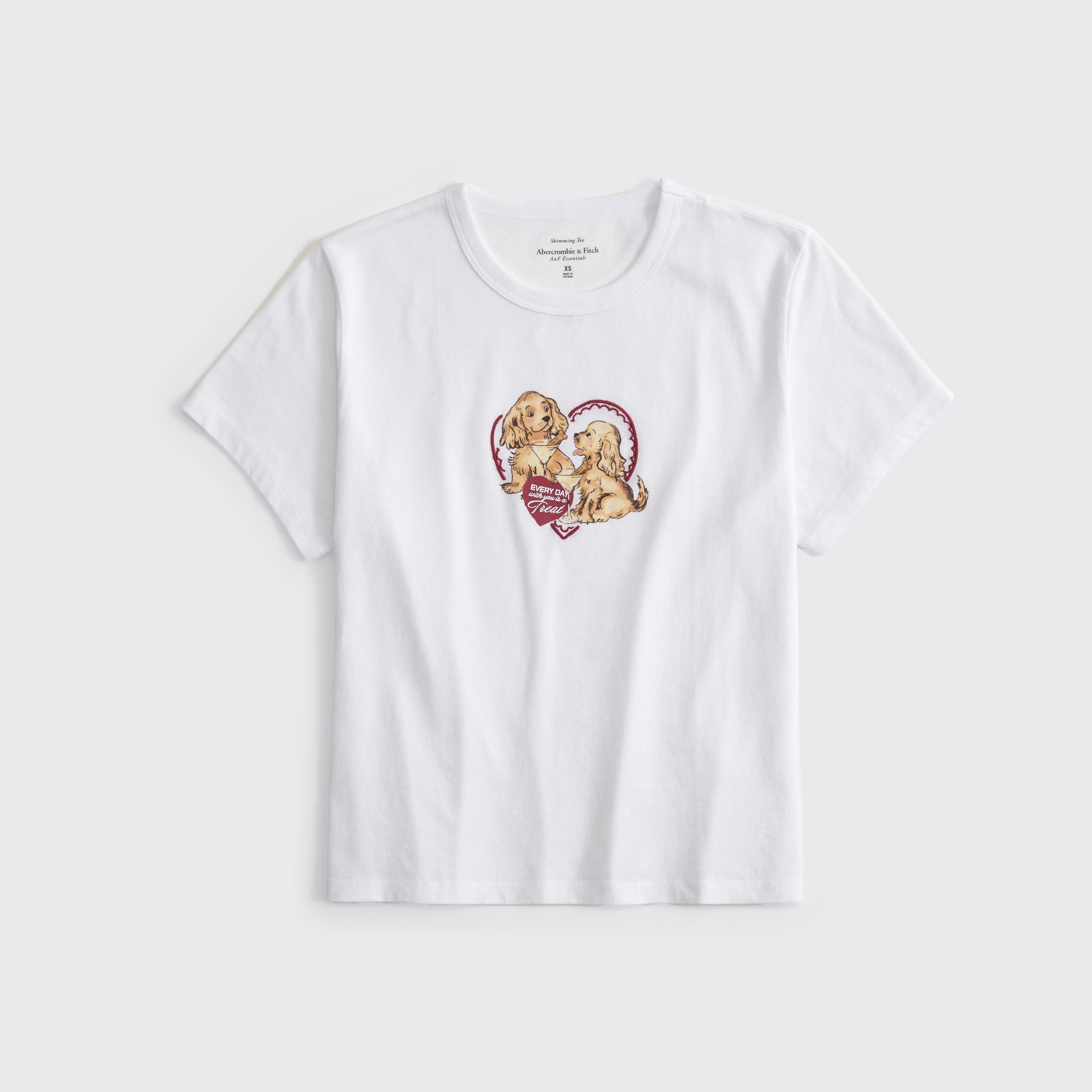 Short-Sleeve Vintage Valentine Graphic Skimming Tee Product Image