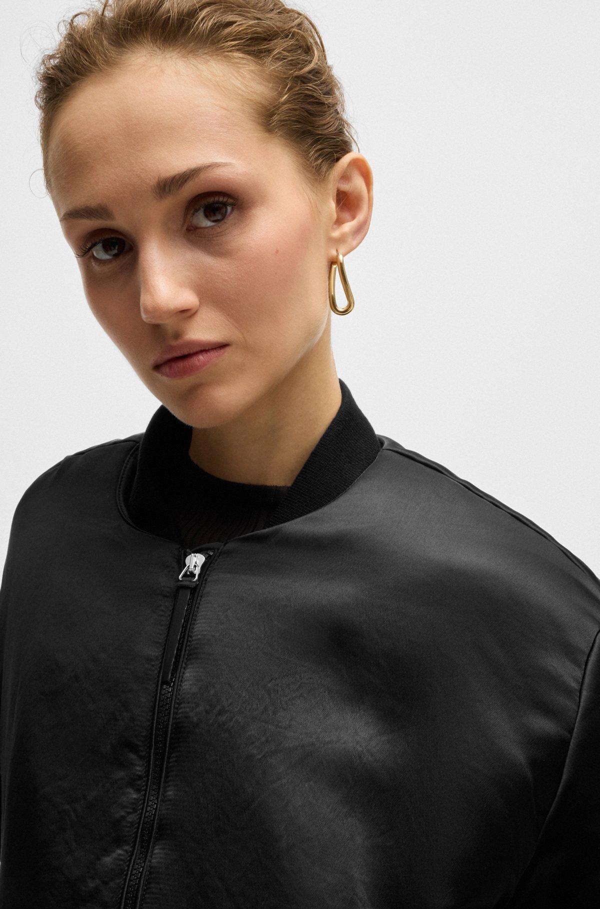 Padded bomber jacket in satin Product Image