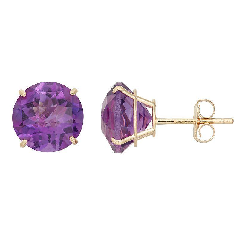 Amethyst 10k White Gold Stud Earrings, Womens, Purple Product Image