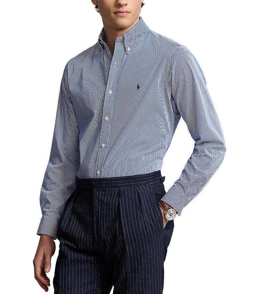 Polo Ralph Lauren Classic-Fit Stretch Stripe Poplin Long Sleeve Woven Shirt Product Image