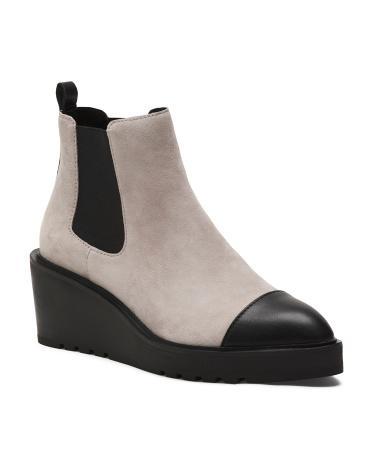 Suede Gemmain Wedge Chelsea Booties For Women Product Image