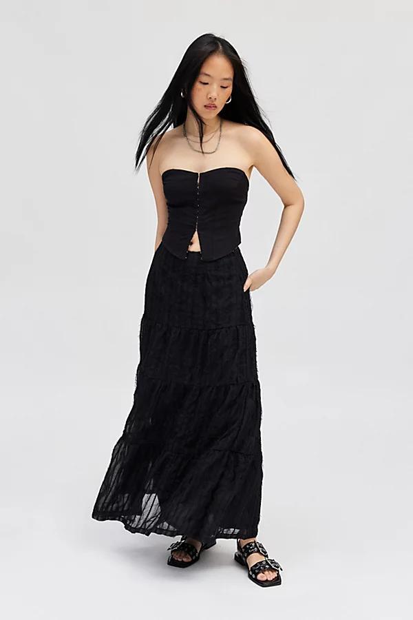 Daisy Street Textured Tiered Maxi Skirt Womens at Urban Outfitters Product Image