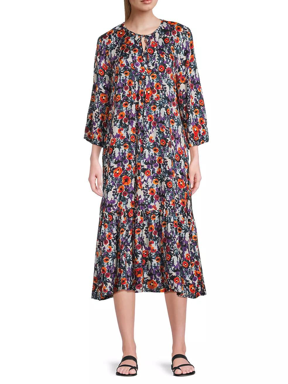 Nampula Floral Midi-Dress Product Image