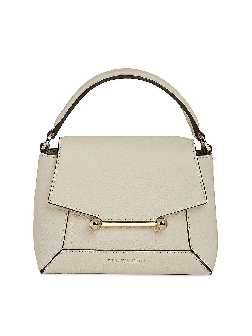 Womens Mosaic Grain Leather Top Handle Bag Product Image