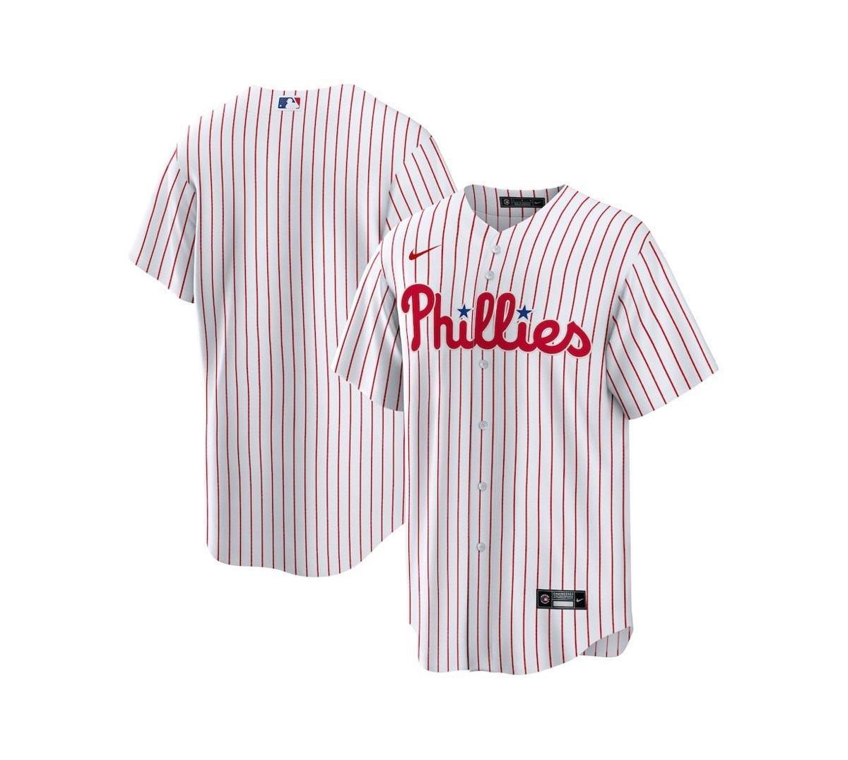 Nike Mens Philadelphia Phillies Official Blank Replica Jersey - White/Red Product Image