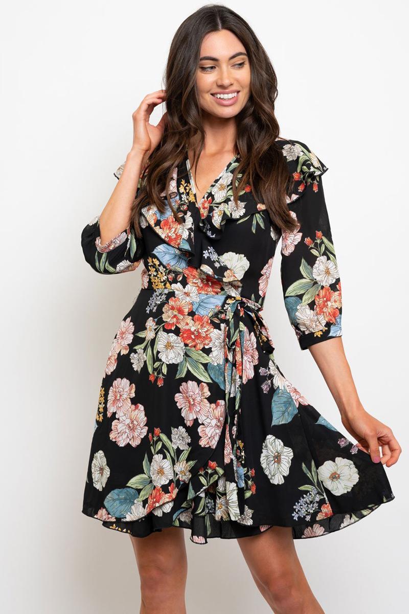 Floral wrap dress Product Image