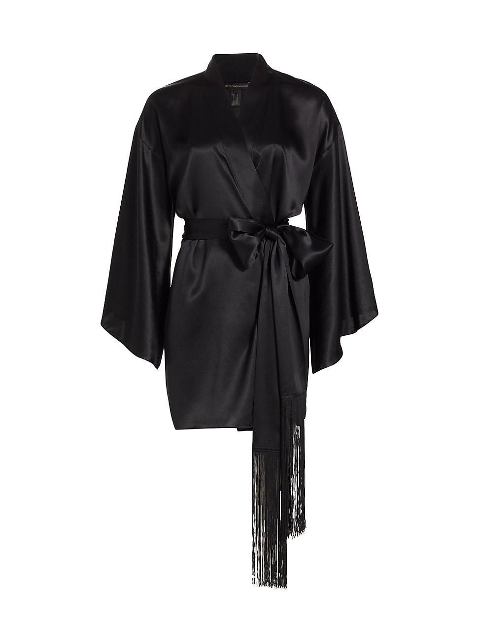 Womens Silk Belted Robe Product Image