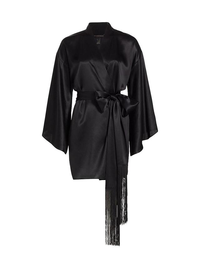 Womens Silk Belted Robe Product Image